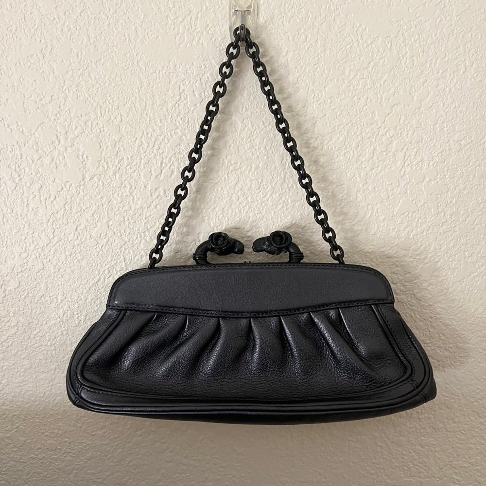 Derek Lam Clothilde Frame Clutch - Metallic Black